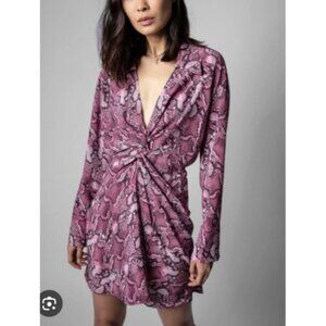 Zadig & Voltaire Défilé Rozo Snake Silk Print Dress ( L )